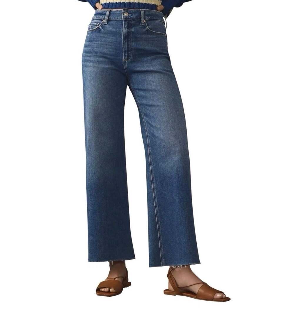 KUNMI High-Waist Wide Leg Boyfriends Stretch Jeans Size 12